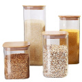 Borosilicate Square Kitchen Glass Food Storage Spice Container Jar for Cookies Sugar Pasta Candy